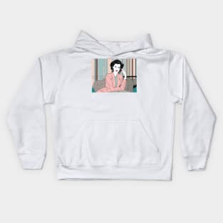 Rosa Valor Art Deco Patrick Nagel 80s Kids Hoodie